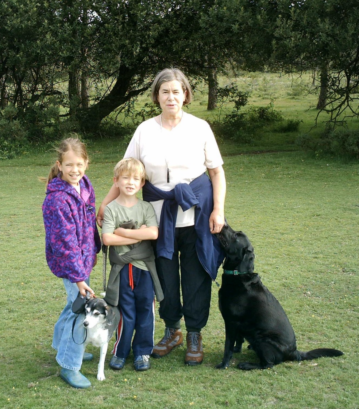 Family with dog